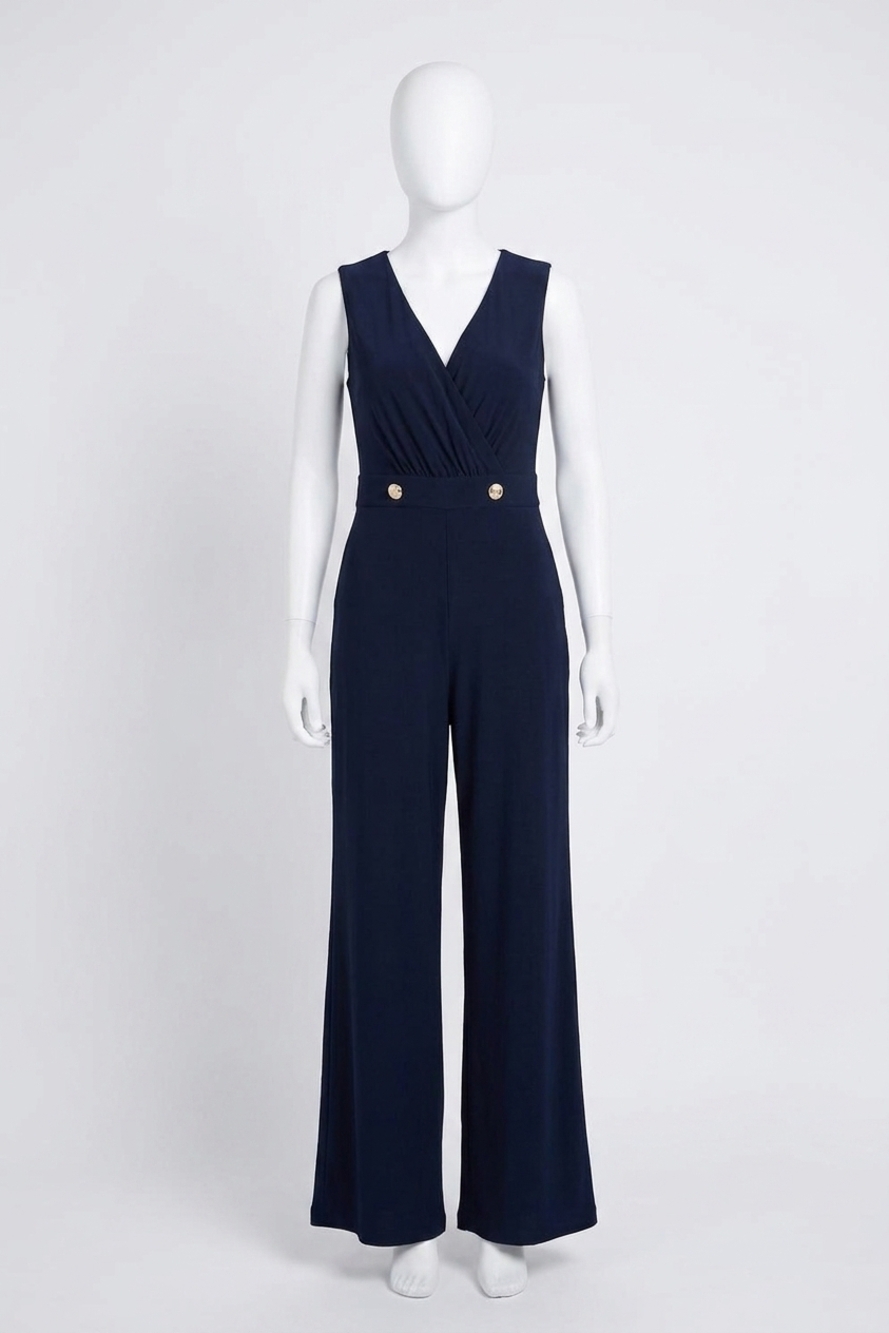 NEW JOSEPH RIBKOFF bell bottom jumpsuit in midnight blue